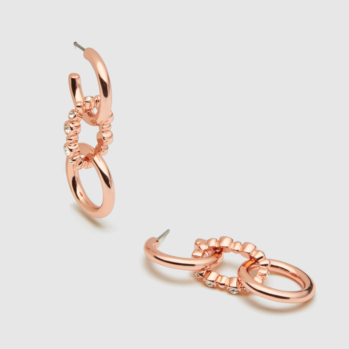 Ringlet Drop Earrings - Rose Gold