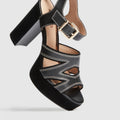 Fleck Platform Heels - Black