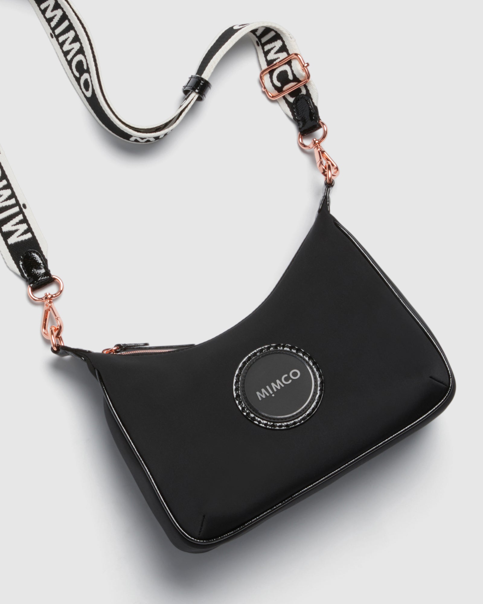Serenity Crescent crossbody Bag - Black Rose Gold