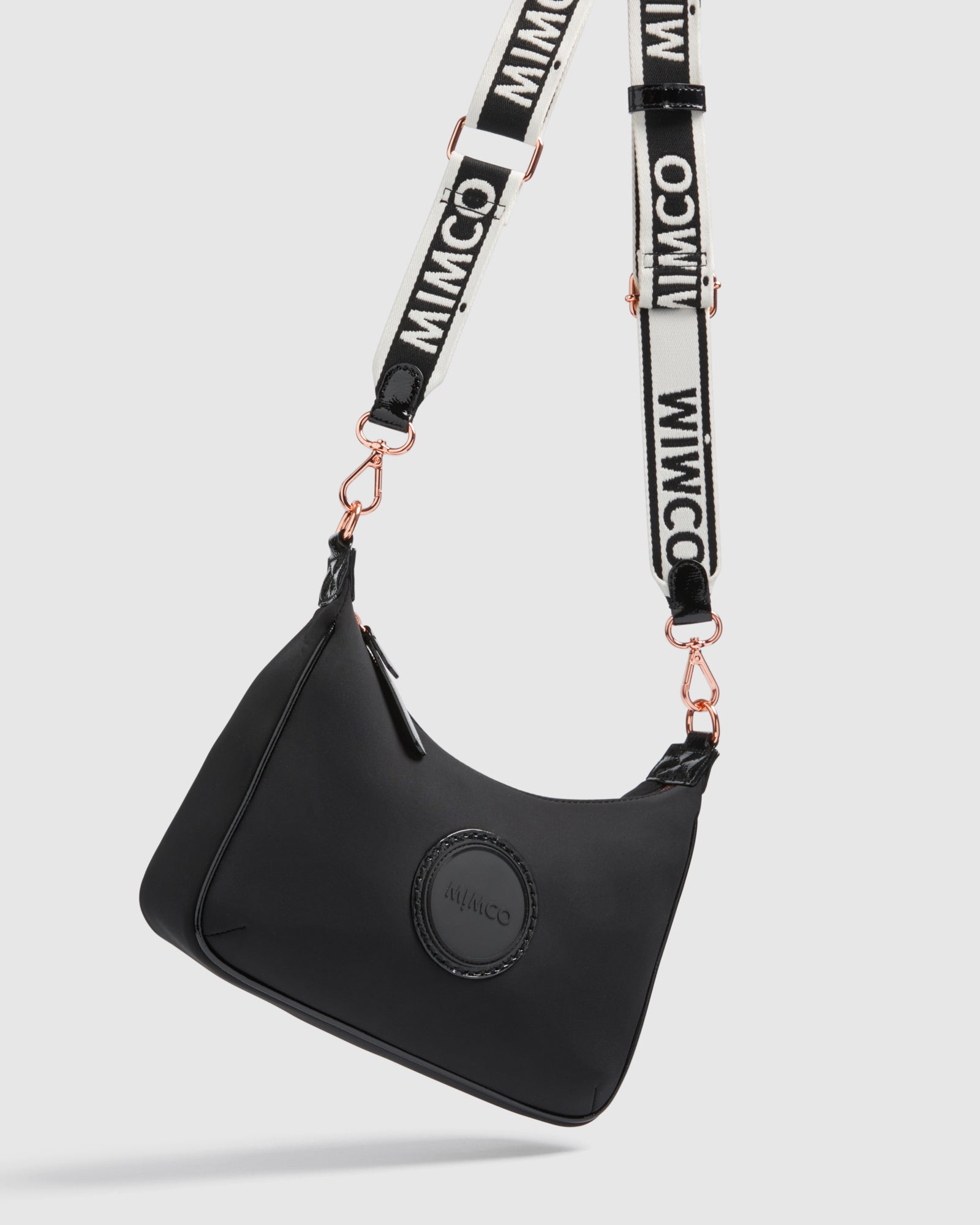 Serenity Crescent crossbody Bag - Black Rose Gold