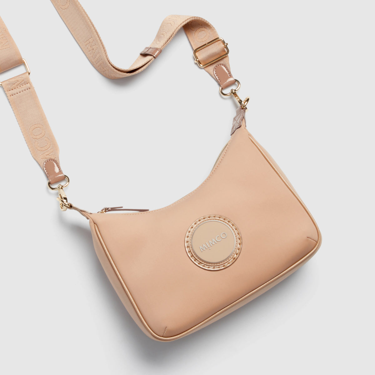 Serenity Crescent Crossbody Bag - Almond
