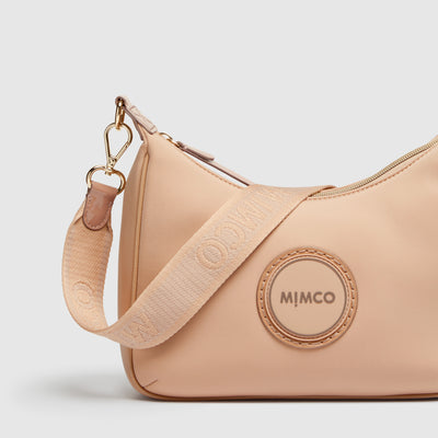 Serenity Crescent Crossbody Bag - Almond