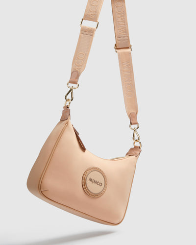 Serenity Crescent Crossbody Bag - Almond