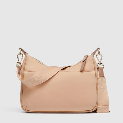 Serenity Crescent Crossbody Bag - Almond