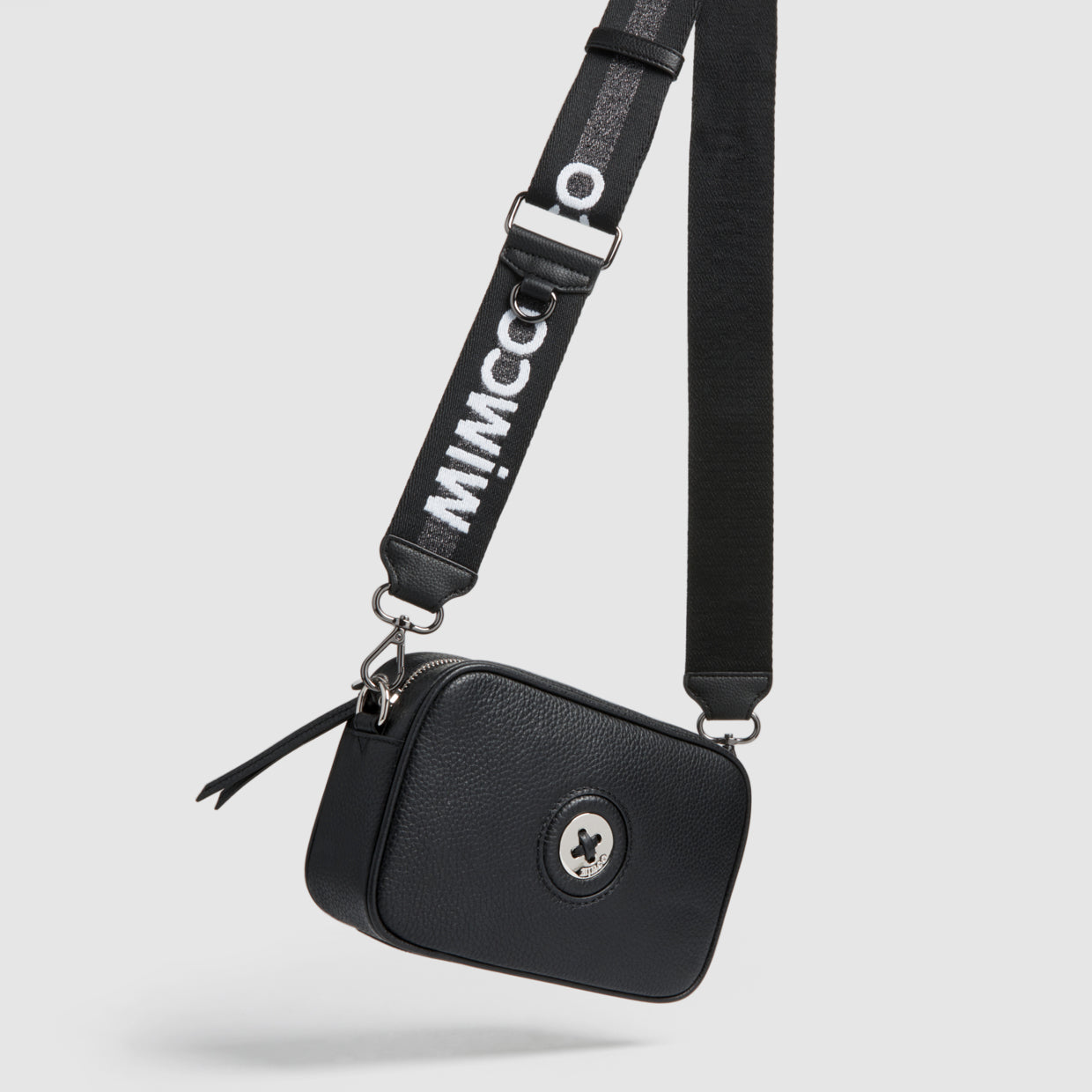 Sparkle Webbing Bag Strap - Black Gunmetal