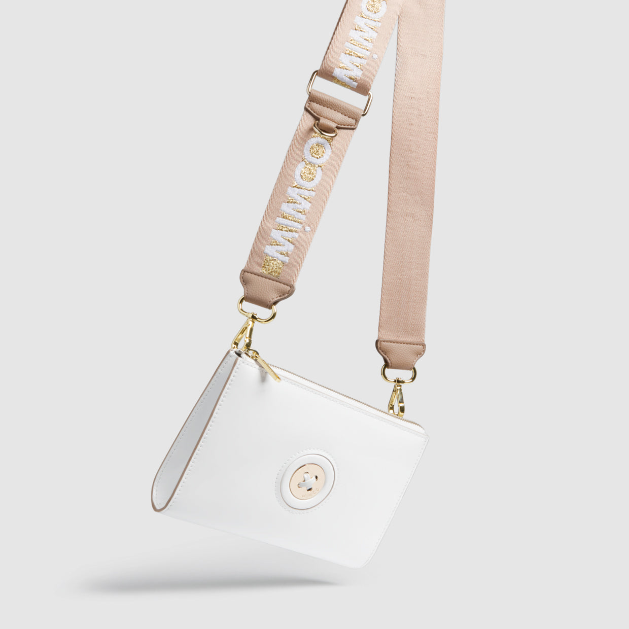 Sparkle Webbing Bag Strap - Almond Light Gold