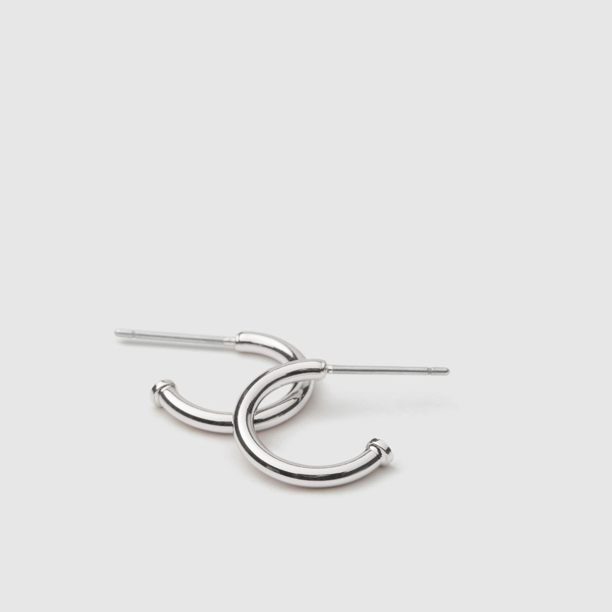 Ticker Charm Hoop Earrings - Silver