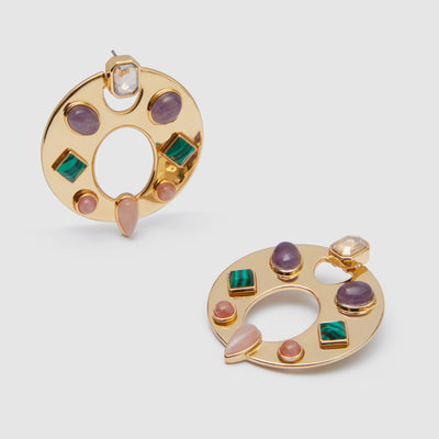 Ankara Hoop Earrings - Multicolour