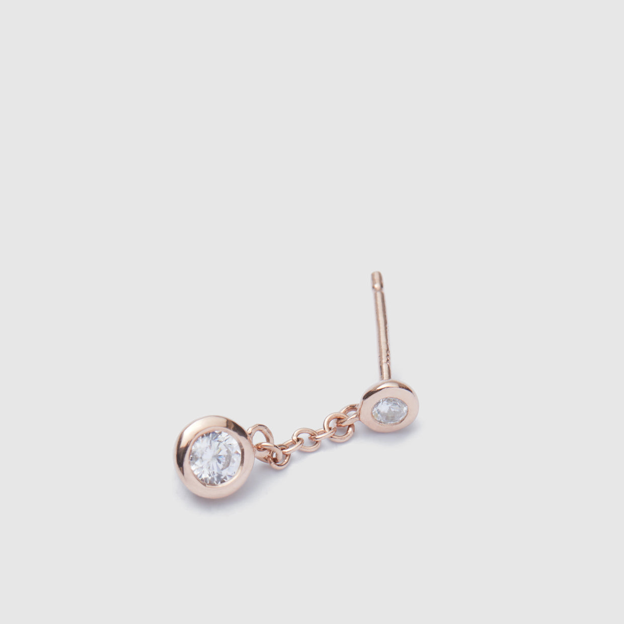 Shimmer Sterling Silver Single Stud Earring - Rose Gold