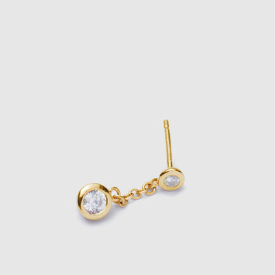 Shimmer Sterling Silver Single Stud Earring - Gold