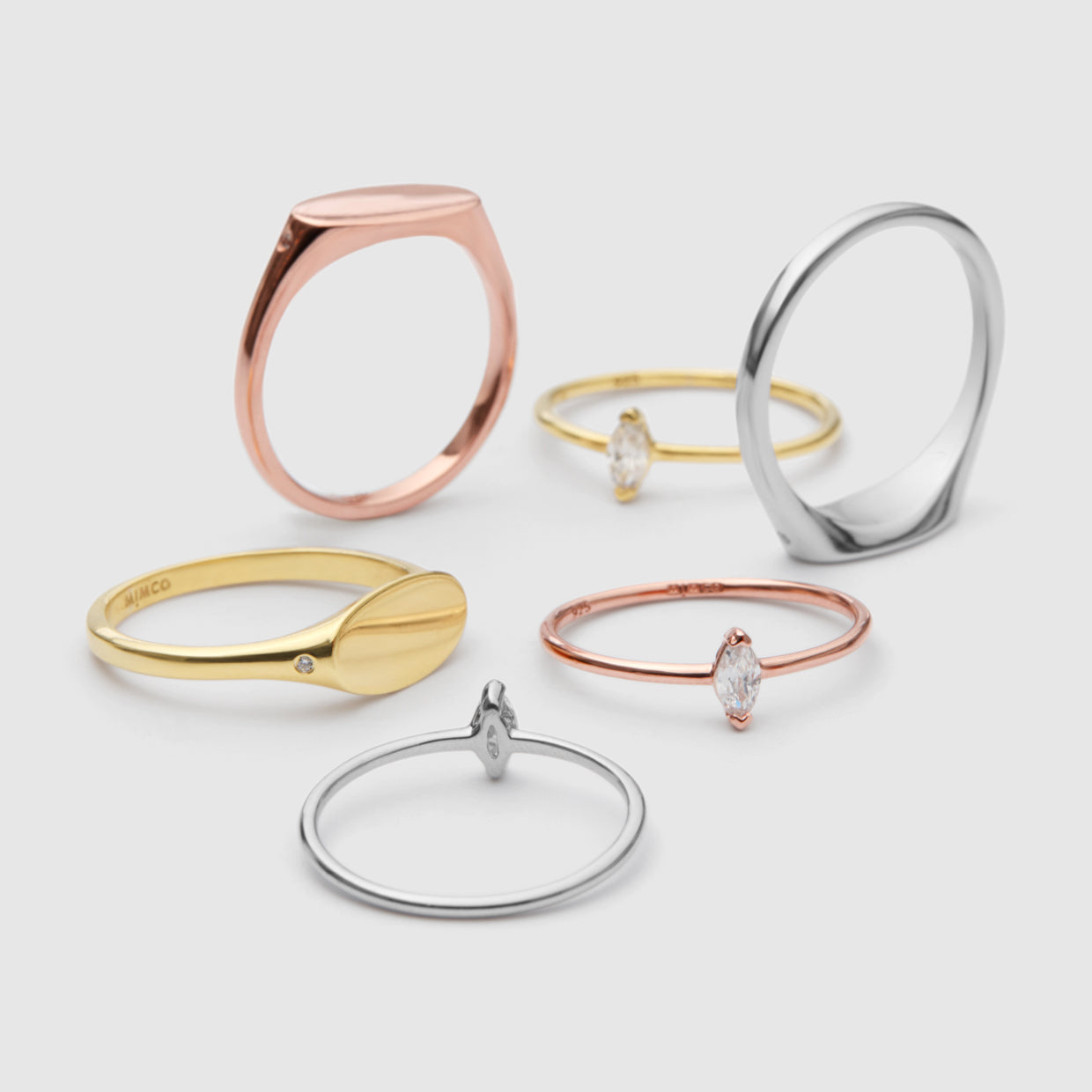 Clinch Sterling Silver Ring - Rose Gold