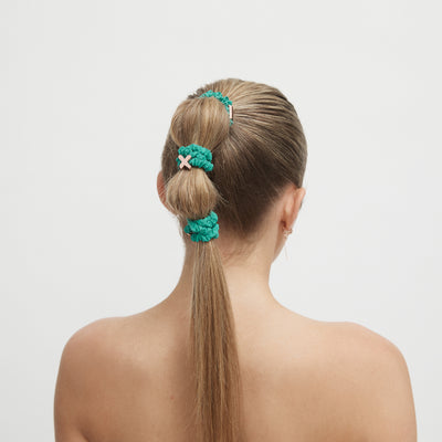 Mim-Twist Hair Scrunchie Set - Emerald