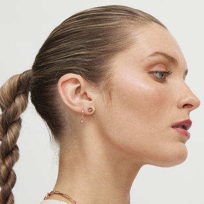 Mini Mim Sterling Silver Single Stud Earring - Rose Gold