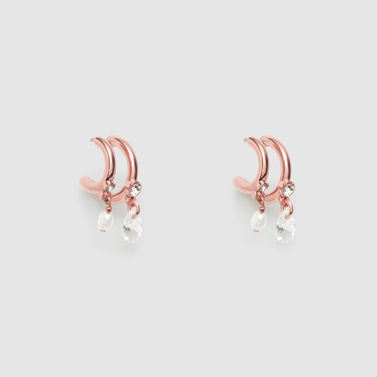 Emerge Double Hoop Earrings - Rose Gold