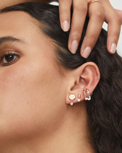 Emerge Double Hoop Earrings - Rose Gold