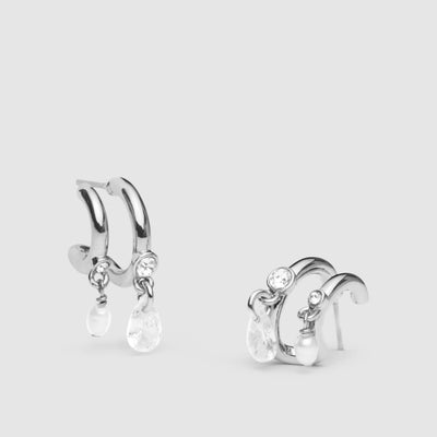 Emerge Double Hoop Earrings - Silver