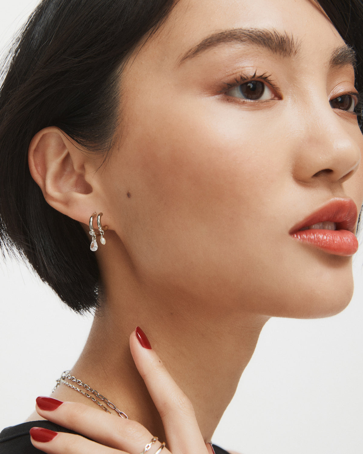 Emerge Double Hoop Earrings - Silver