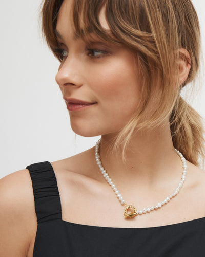 Splice Pearl Necklace - Gold