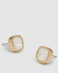 Splice Jewel Stud Earrings - White