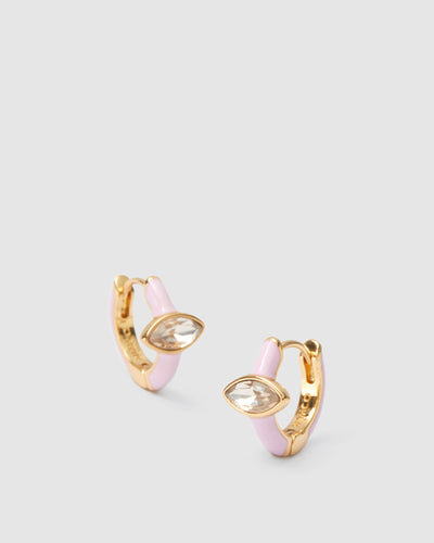 Lively Charm Hoop Earrings - Bubblegum