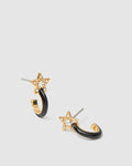 Lively Hoop Earrings - Black