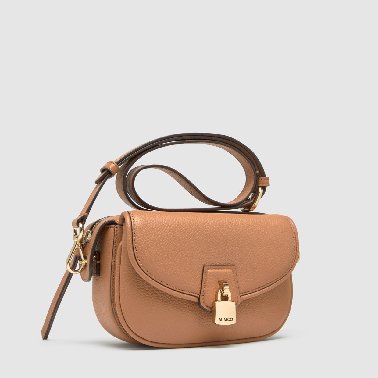 Lock-It Mini Saddle Crossbody Bag - Caramel