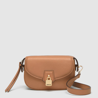 Lock-It Mini Saddle Crossbody Bag - Caramel
