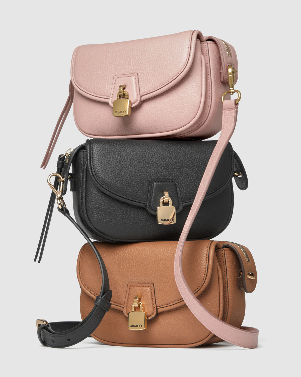 Lock-It Mini Saddle Crossbody Bag - Caramel