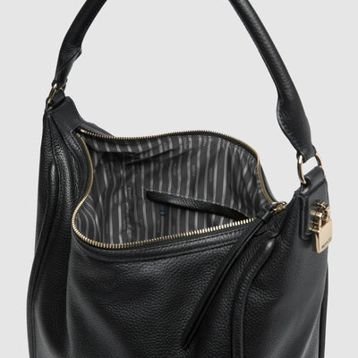 Lock-It Hobo Bag - Black Light Gold