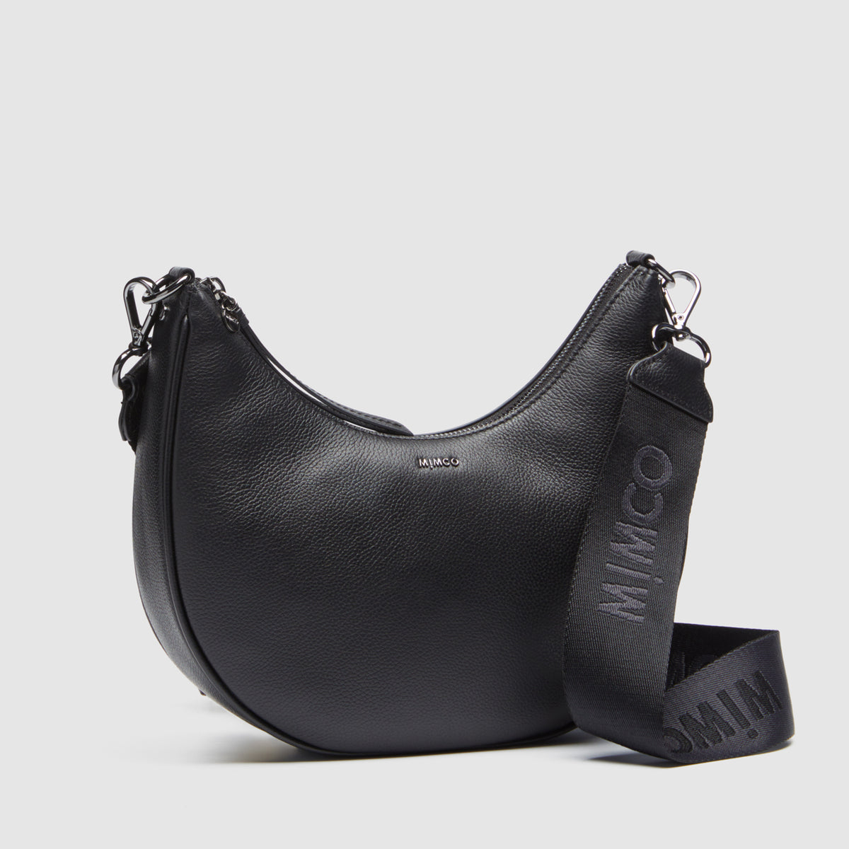 Classico Crescent Crossbody Bag - Black Gunmetal