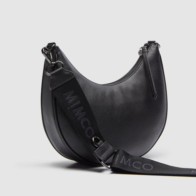 Classico Crescent Crossbody Bag - Black Gunmetal
