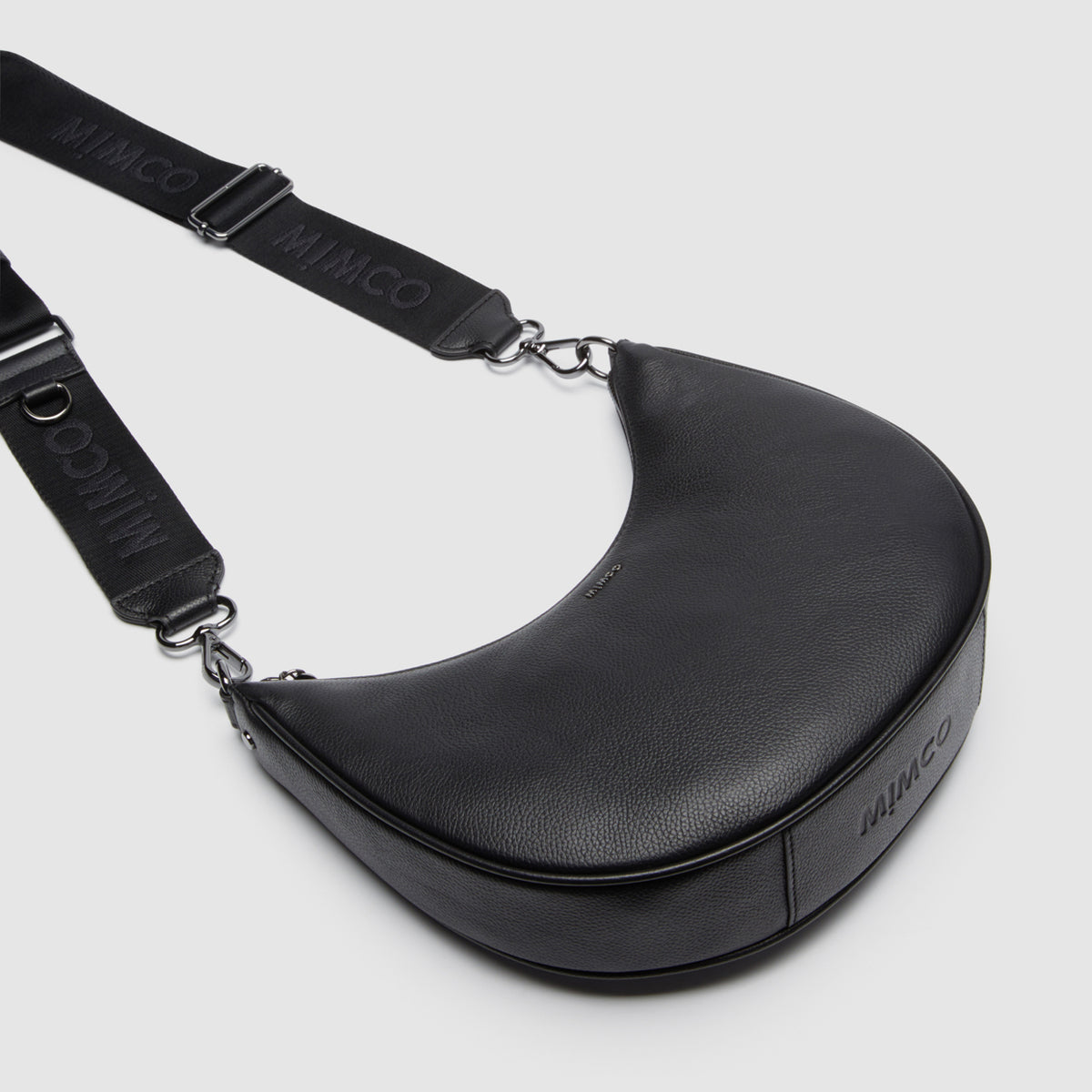 Classico Crescent Crossbody Bag - Black Gunmetal