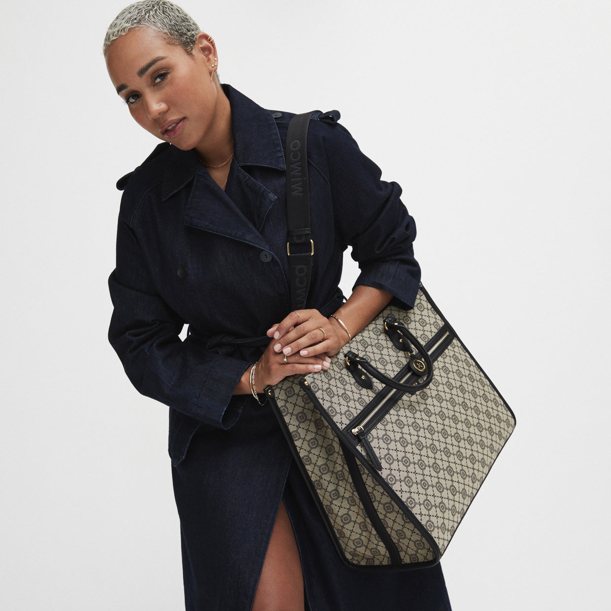 Mim-Gram Tote Bag - Black Light Gold