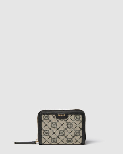 Mim-Gram Medium Wallet - Black Light Gold
