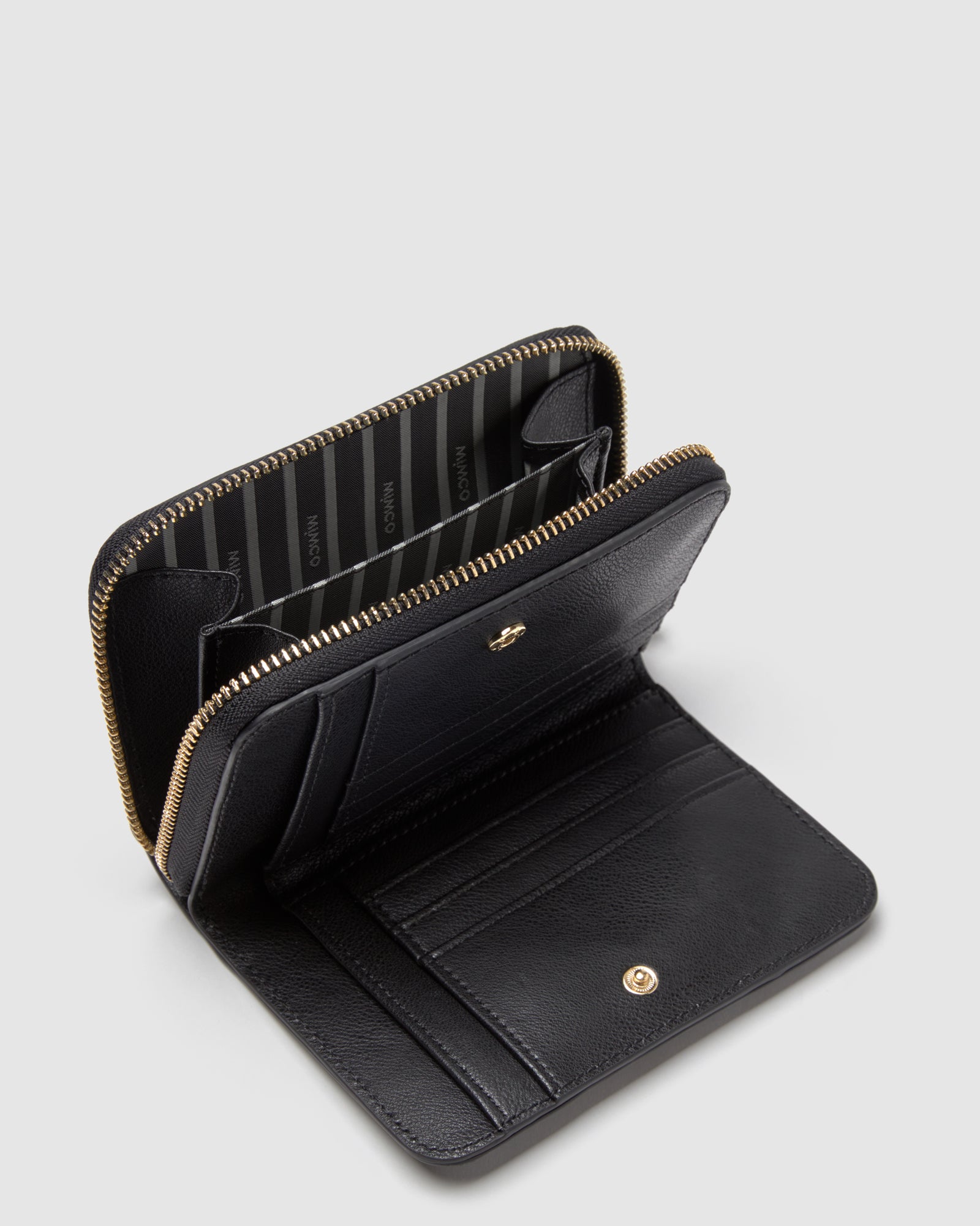 Mim-Gram Medium Wallet - Black Light Gold