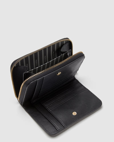 Mim-Gram Medium Wallet - Black Light Gold