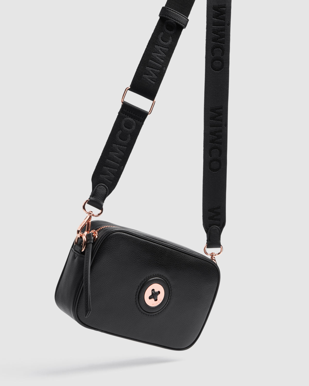 Webbing Bag Strap - Black Rose Gold