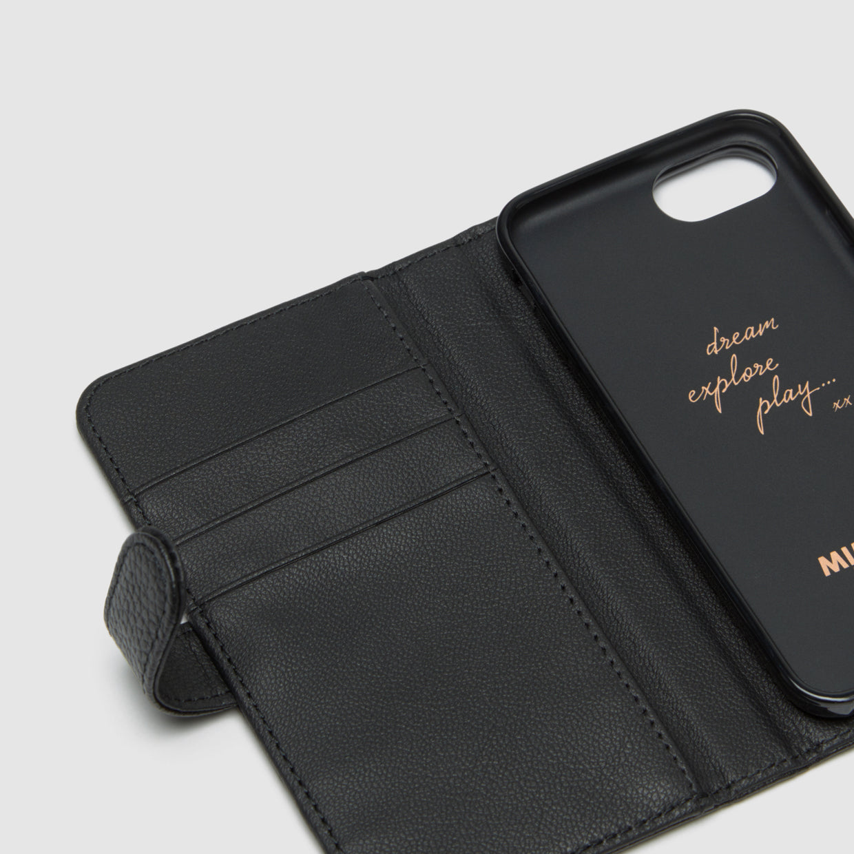 Classico Flip Case For Iphone SE-8-7-6s-6 - Black Rose Gold