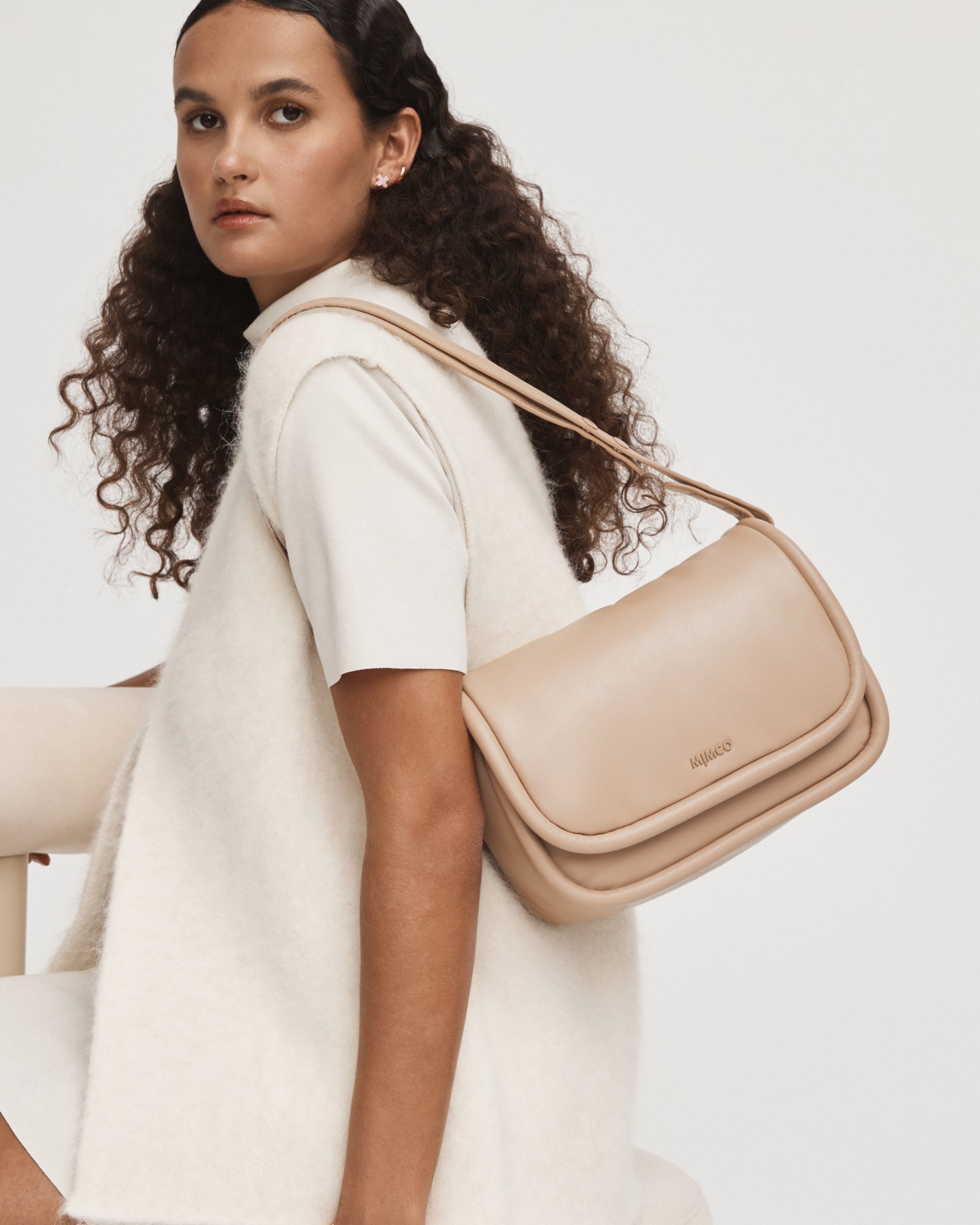 Classico Flap Over Crossbody Bag - Almond
