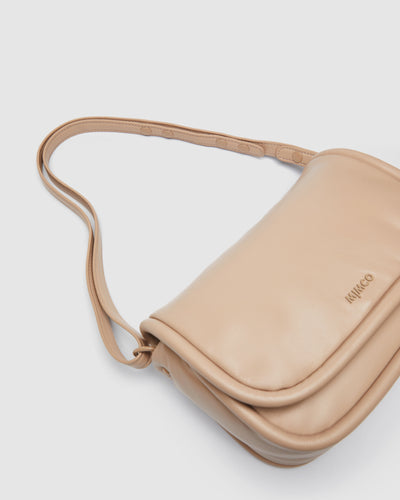 Classico Flap Over Crossbody Bag - Almond