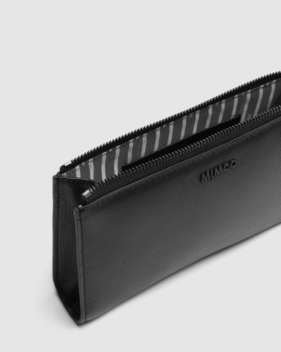 Classico Zip Medium Pouch - Black Gunmetal