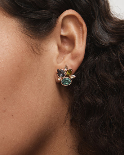 Ethereal Stud Earrings - Verdant Green