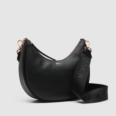 Classico Crescent Crossbody Bag - Black Rose Gold