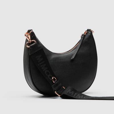 Classico Crescent Crossbody Bag - Black Rose Gold