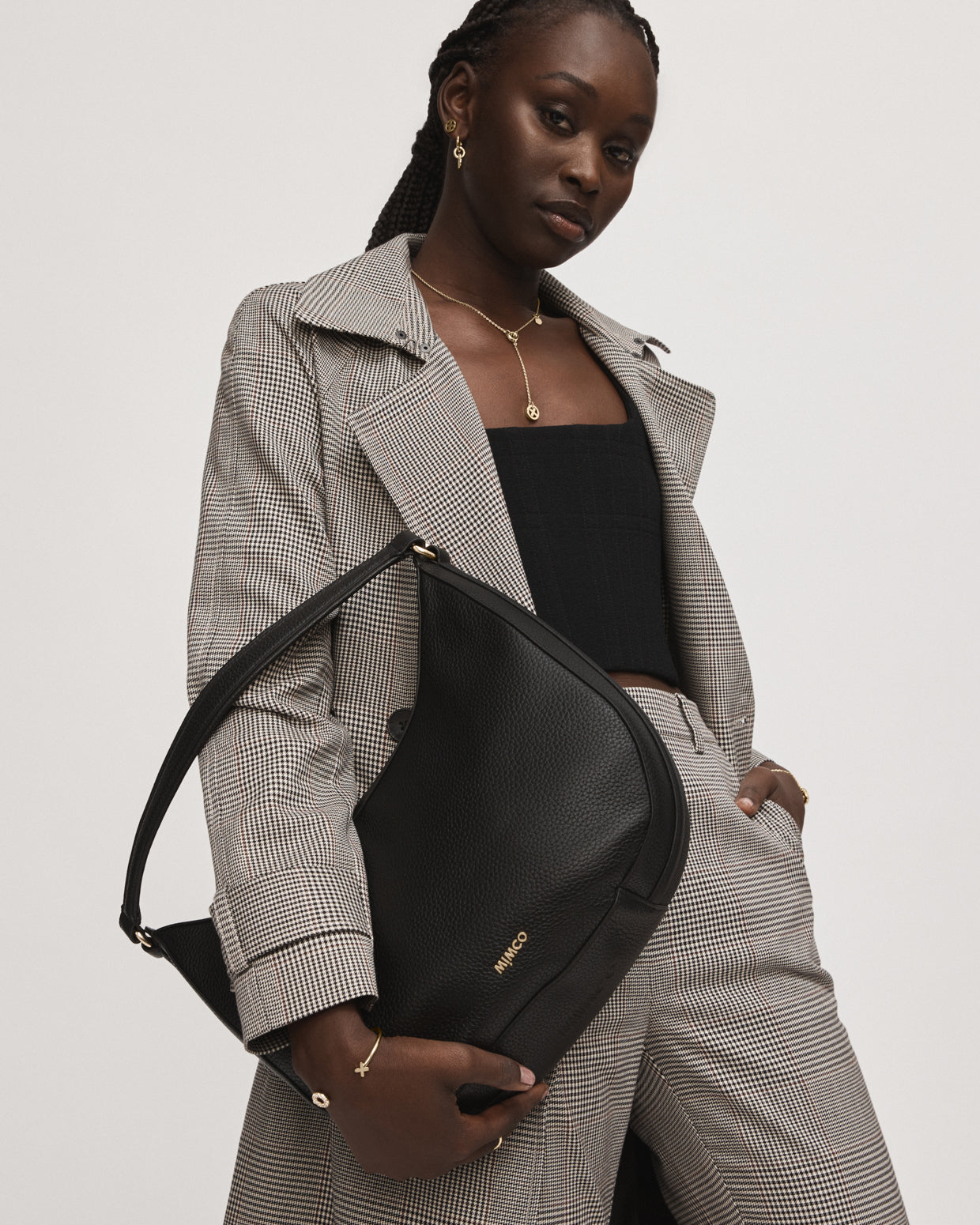 Luna Crescent Bag - Black Light Gold