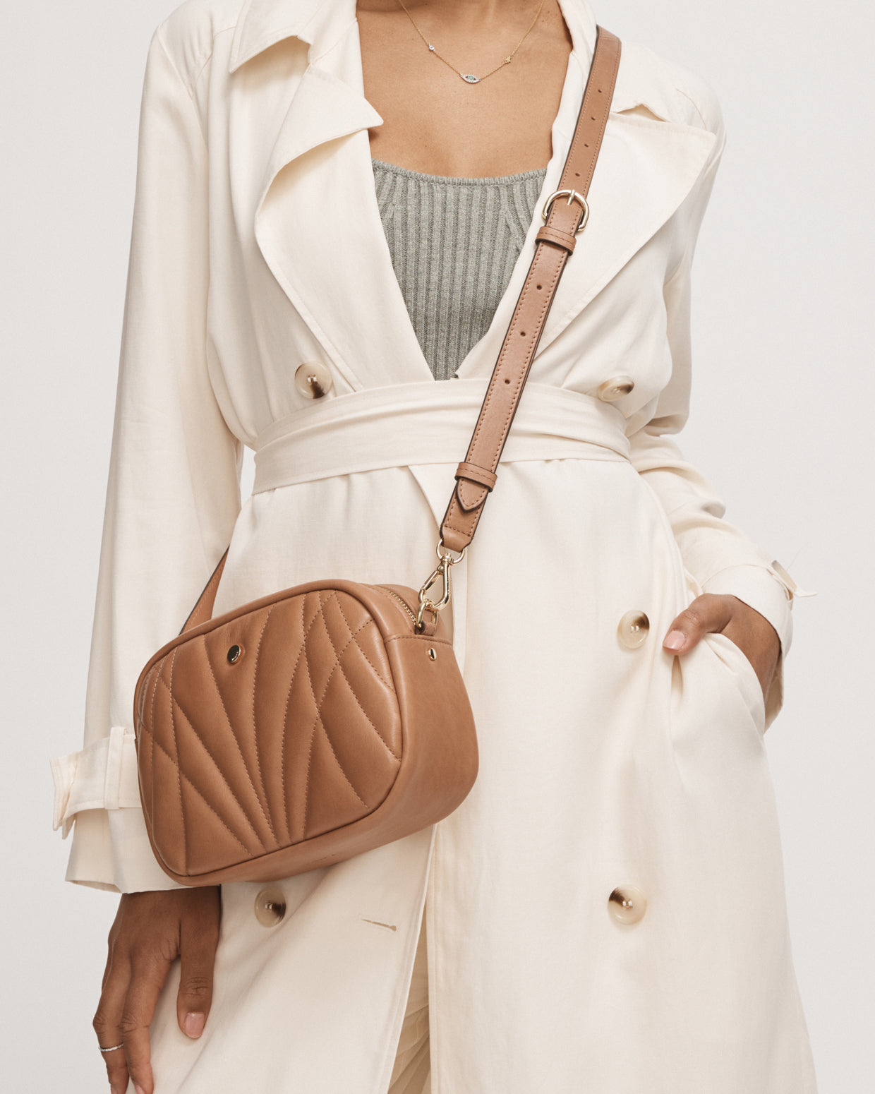 Stitch Crossbody Bag - Caramel