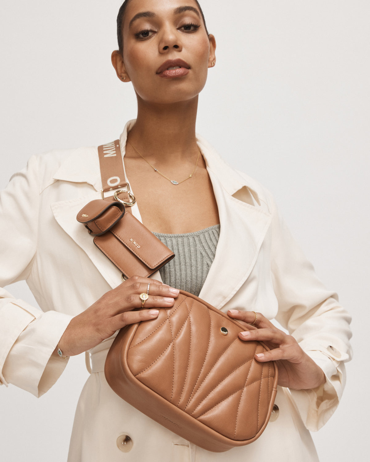 Stitch Crossbody Bag - Caramel
