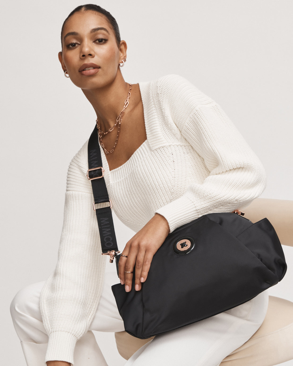 Mim-Mazing Nappy Bag - Black Rose Gold
