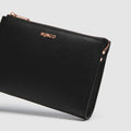 Classico Zip Medium Pouch - Black Rose Gold