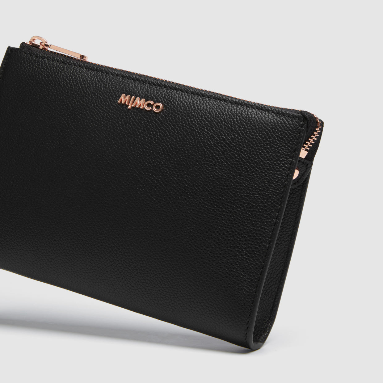 Classico Zip Medium Pouch - Black Rose Gold